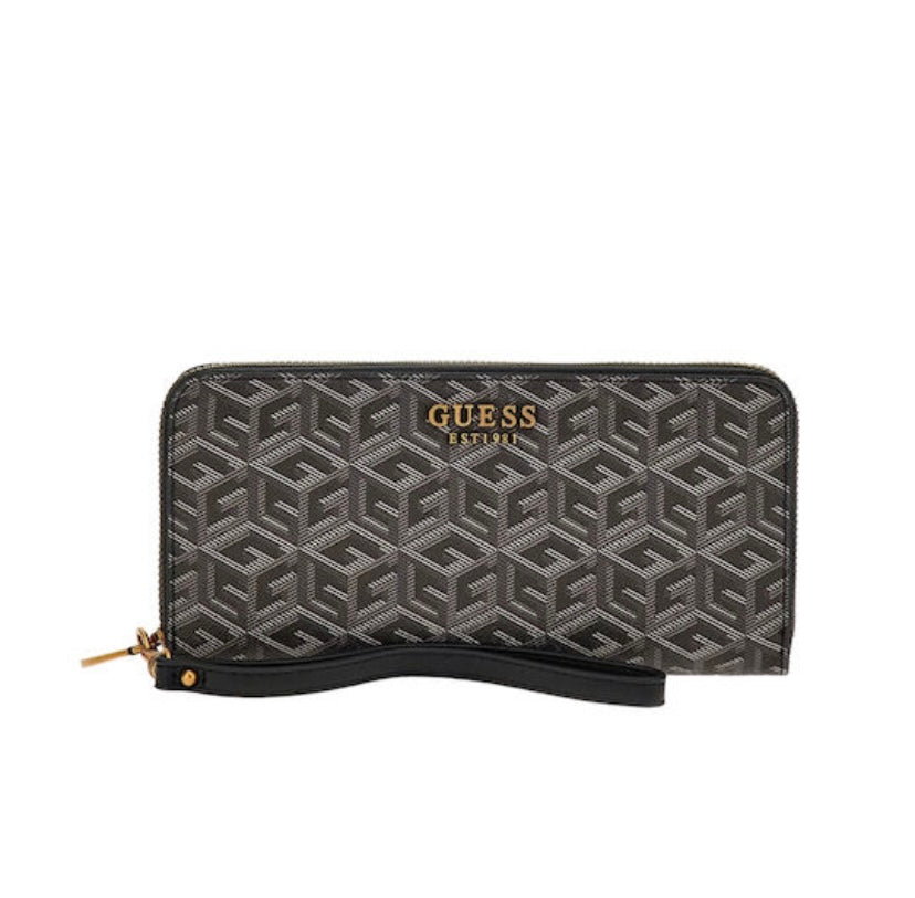 Guess Laurel Large zip around Wallet Black Logo