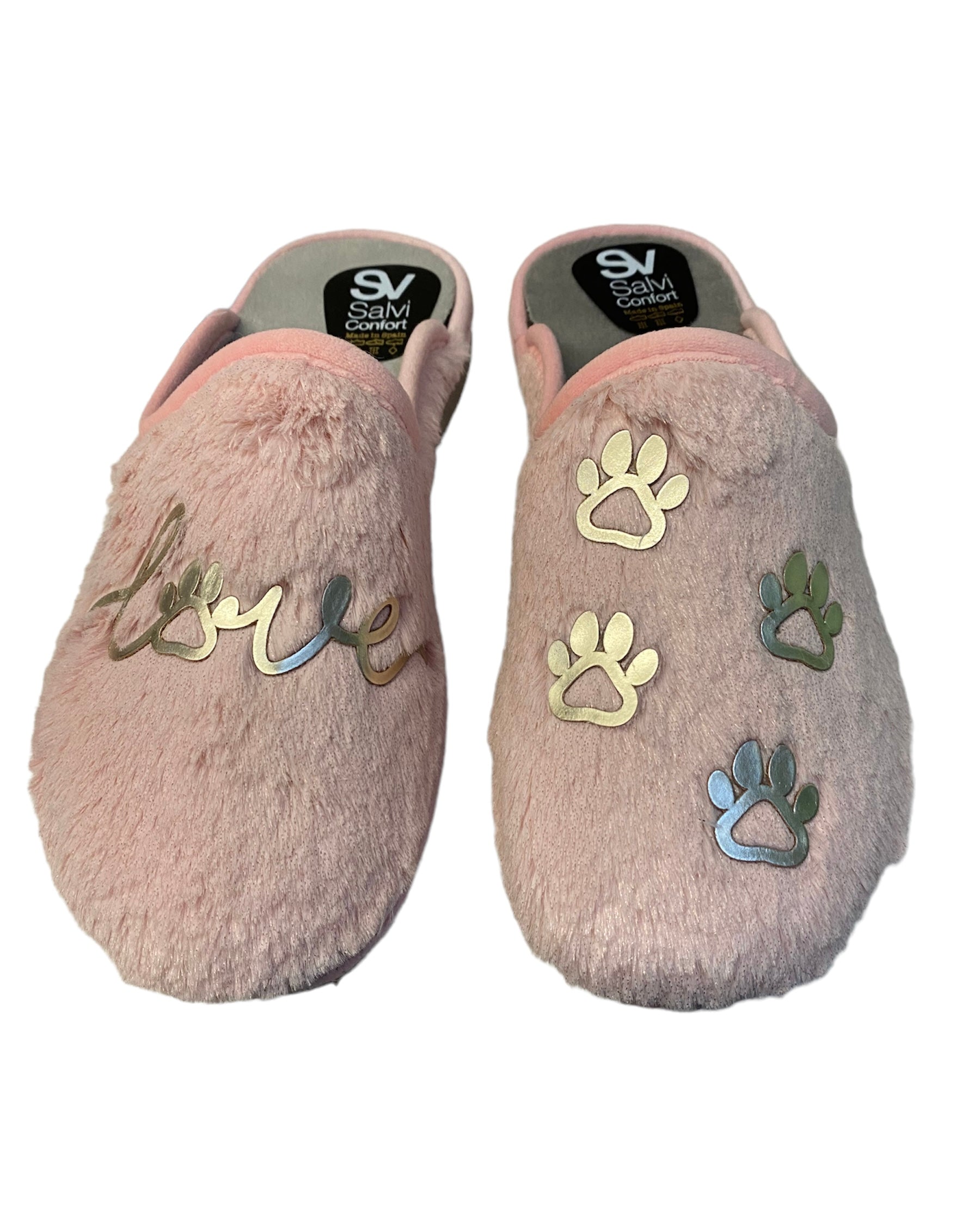 Salvi Pink Doggy Pawprint Slippers