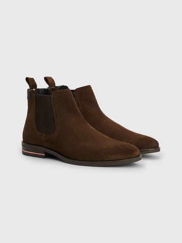 Tommy Hilfiger MENS Signature Suede Boot Brown