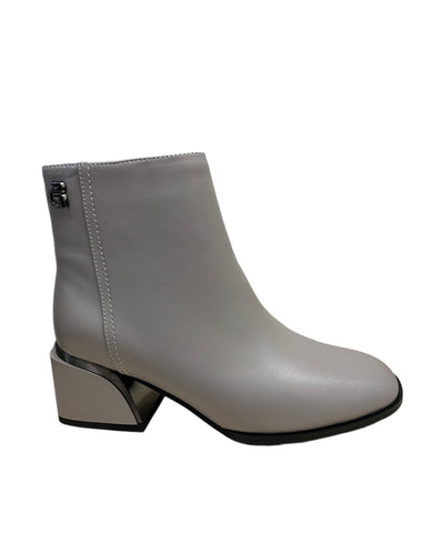 LORETTA VITALE Grey Leather Heeled Boot