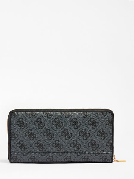 Guess Izzy 4g logo Large Ziparound Wallet Coal