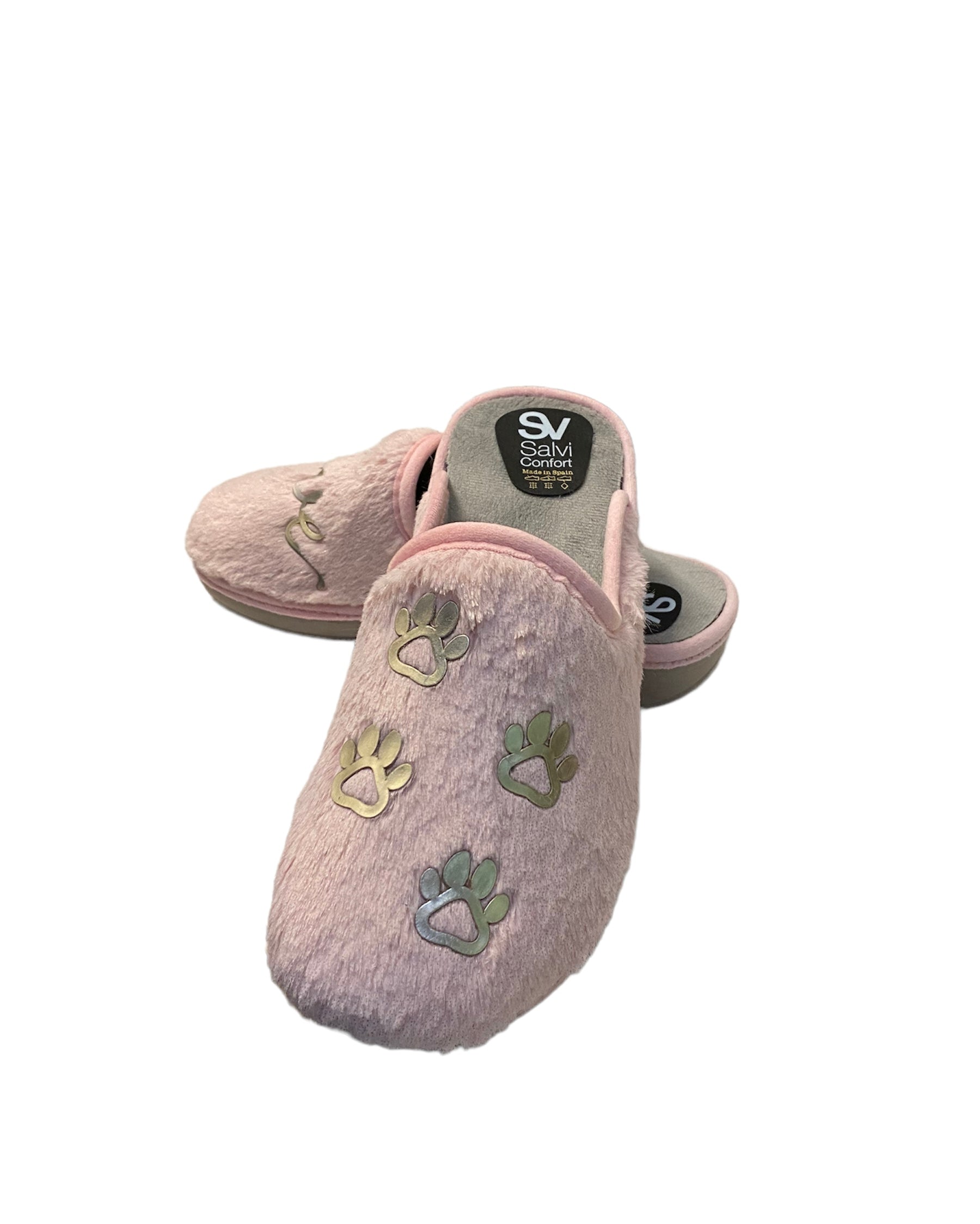 Salvi Pink Doggy Pawprint Slippers