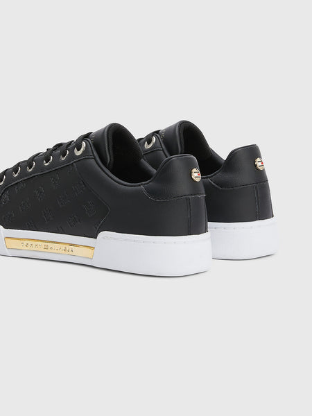 TOMMHY H Monogram Embossed Leather Trainer