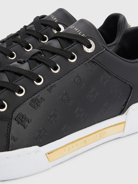 TOMMHY H Monogram Embossed Leather Trainer