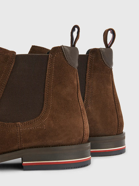 Tommy Hilfiger MENS Signature Suede Boot Brown