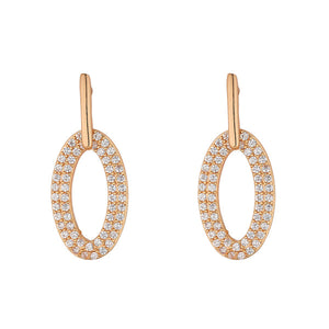 KNIGHT & DAY - GOLD OVAL DROP EARRINGS