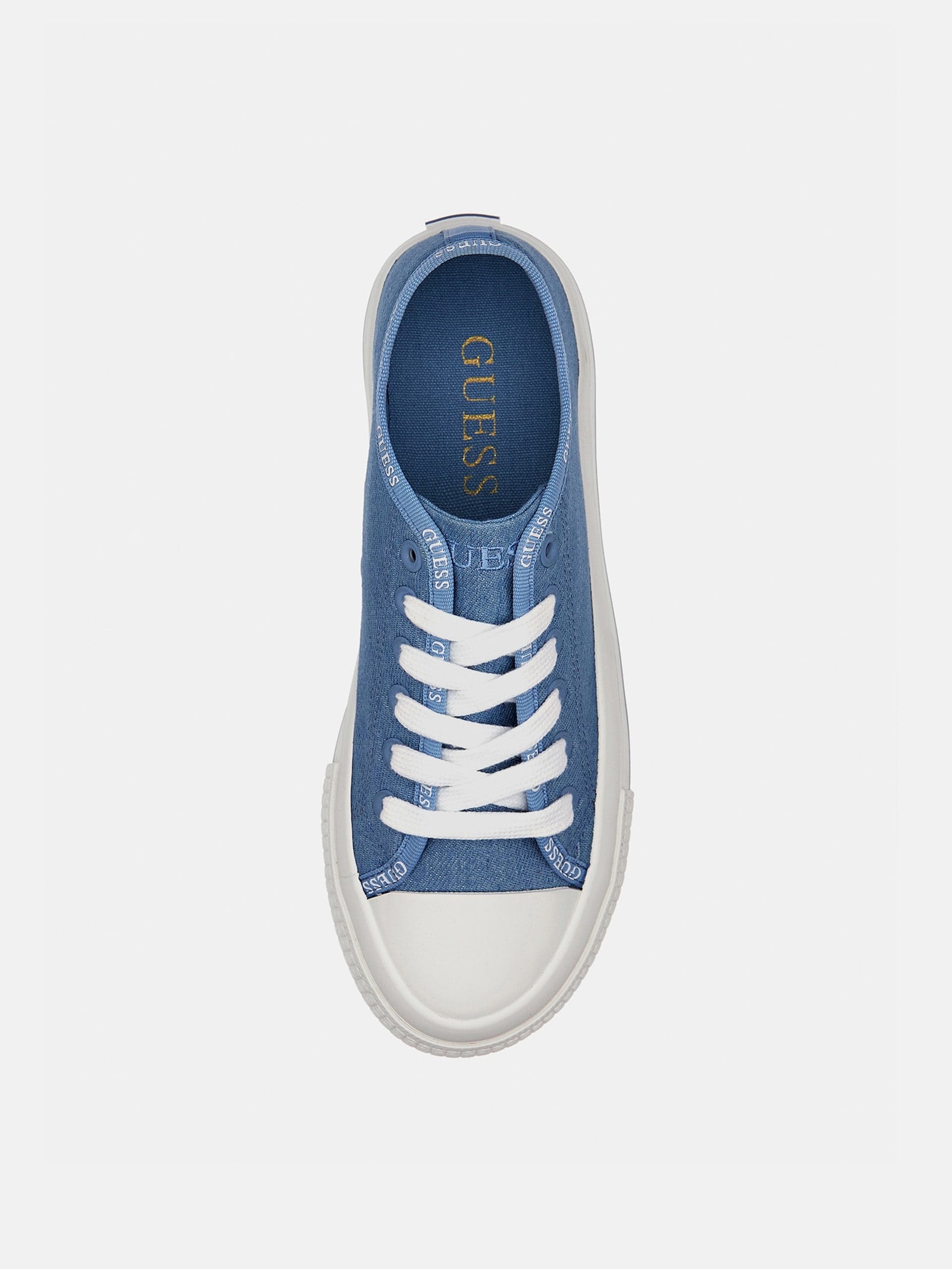 GUESS Emma Canvas Trainer Denim Blue