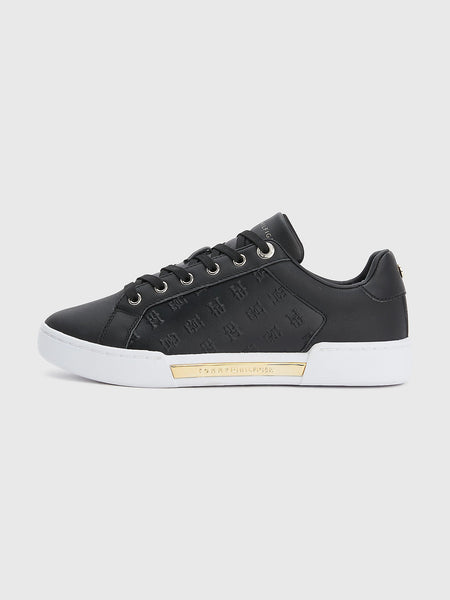 TOMMHY H Monogram Embossed Leather Trainer