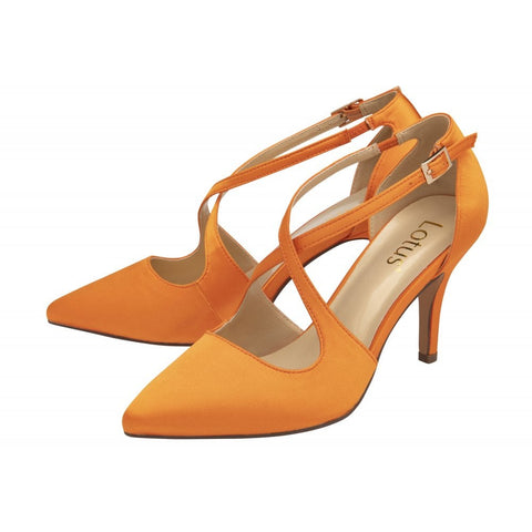 LOTUS Orange Satin Heeled Shoe