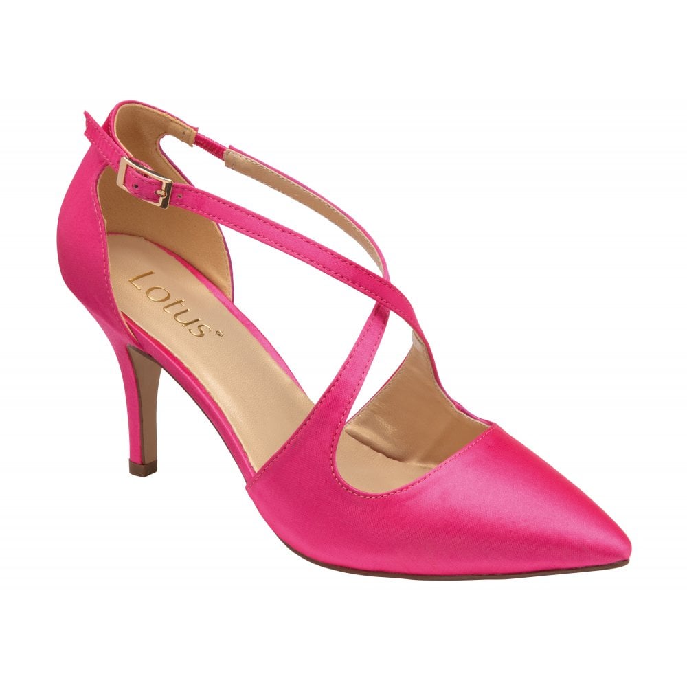 LOTUS Pink Satin Heeled Shoe