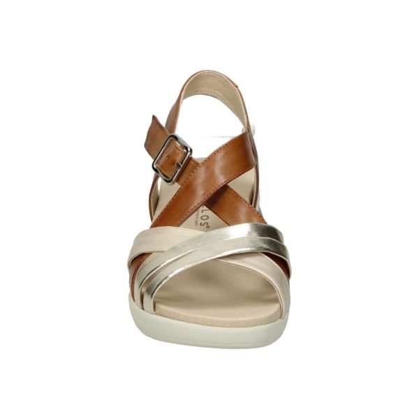 Pitillos Tan and Gold Leather Sandal