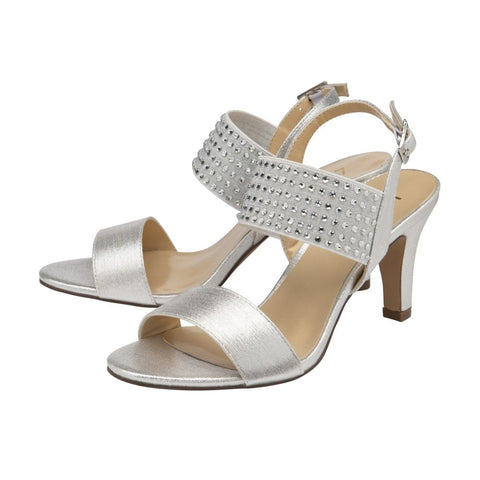 LOTUS Silver / Diamante Heeled Sandal